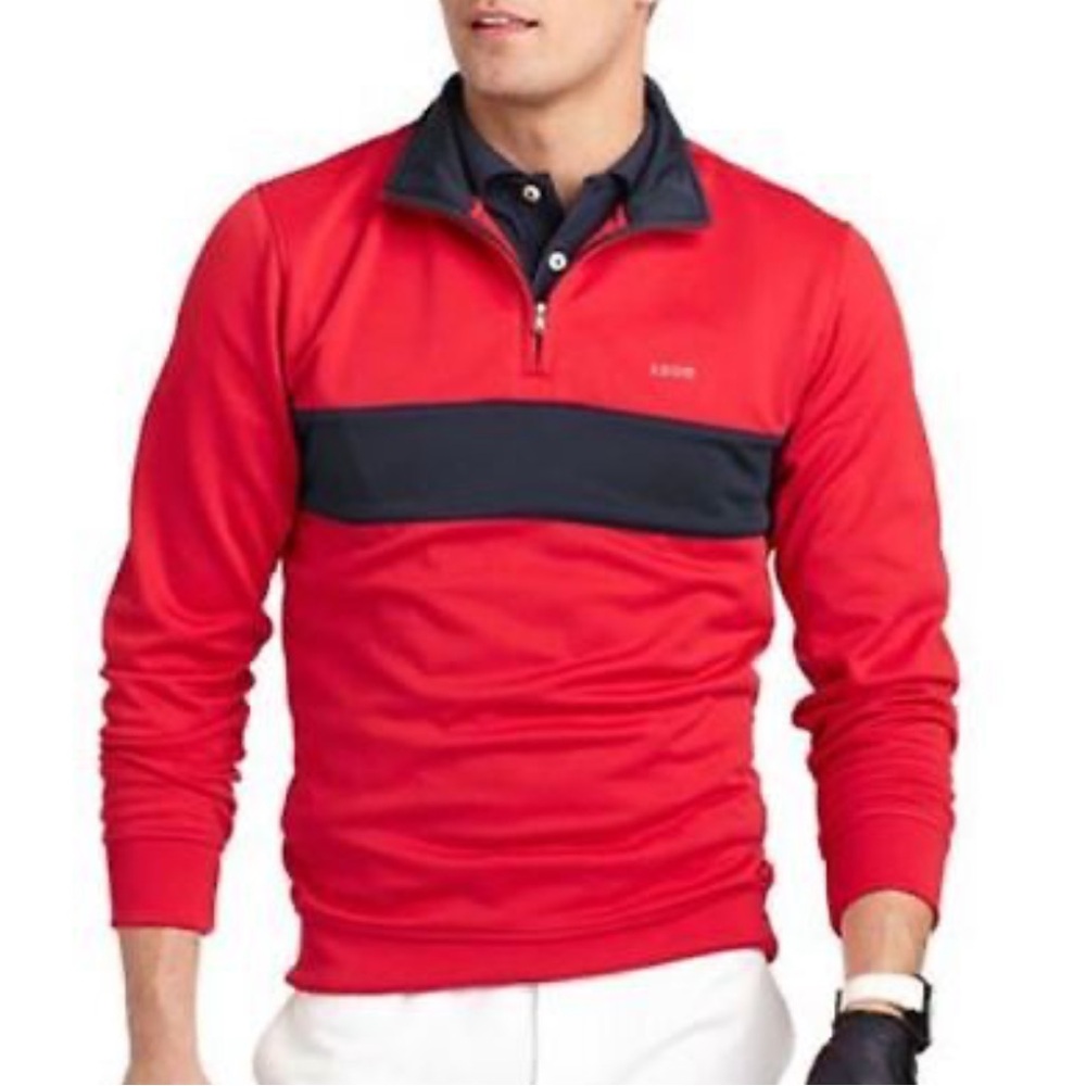 Izod Performance Golf, Fleece Lined 1/4 Zip Sweatshirt, Long Sleeve, Size L